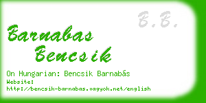barnabas bencsik business card