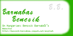 barnabas bencsik business card